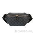 Klassischer Stil und Farb Vintage Fanny Pack Unisex schwarzer wasserdichte Ledertailbeutel